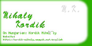 mihaly kordik business card